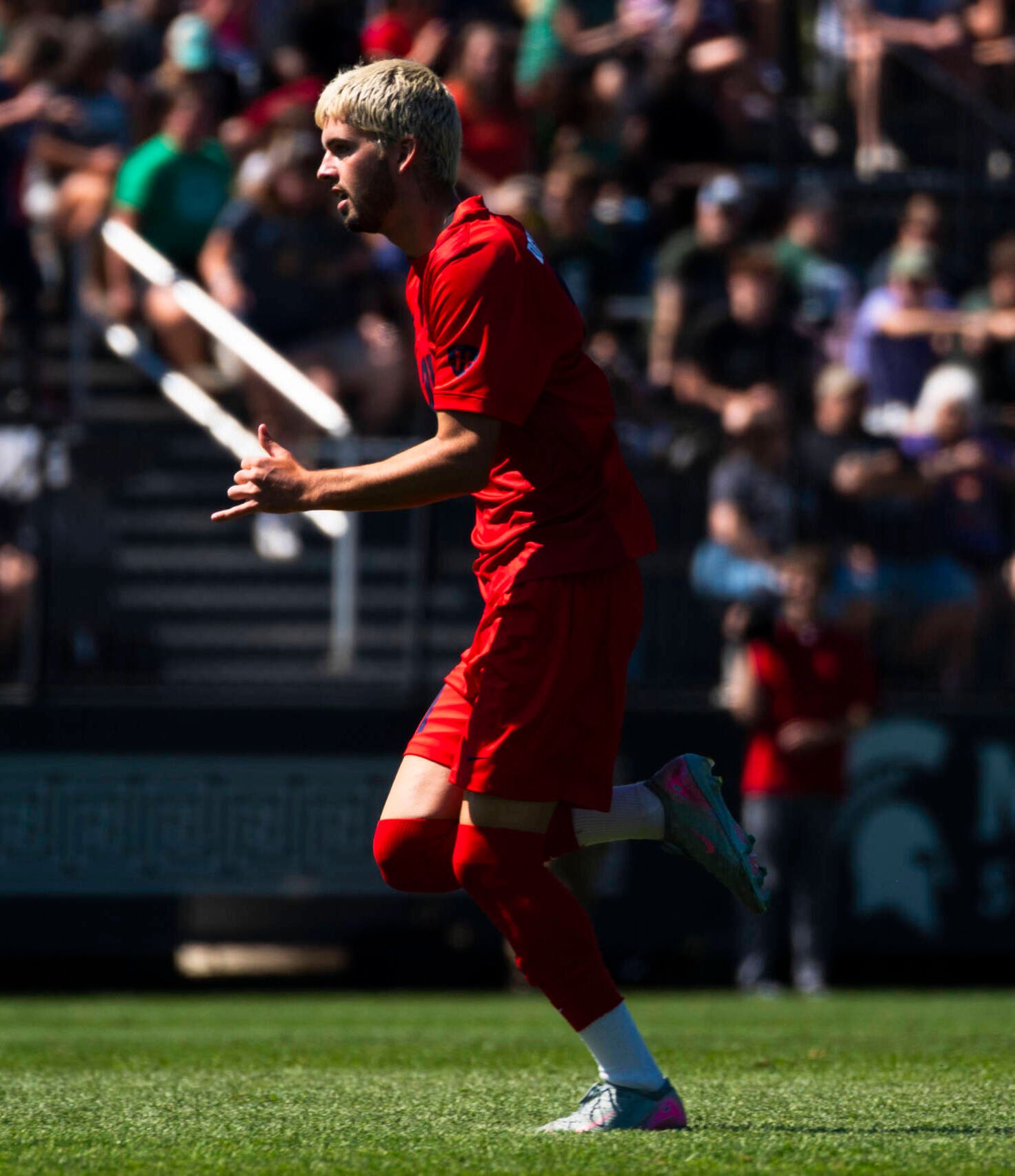 a football player running on field